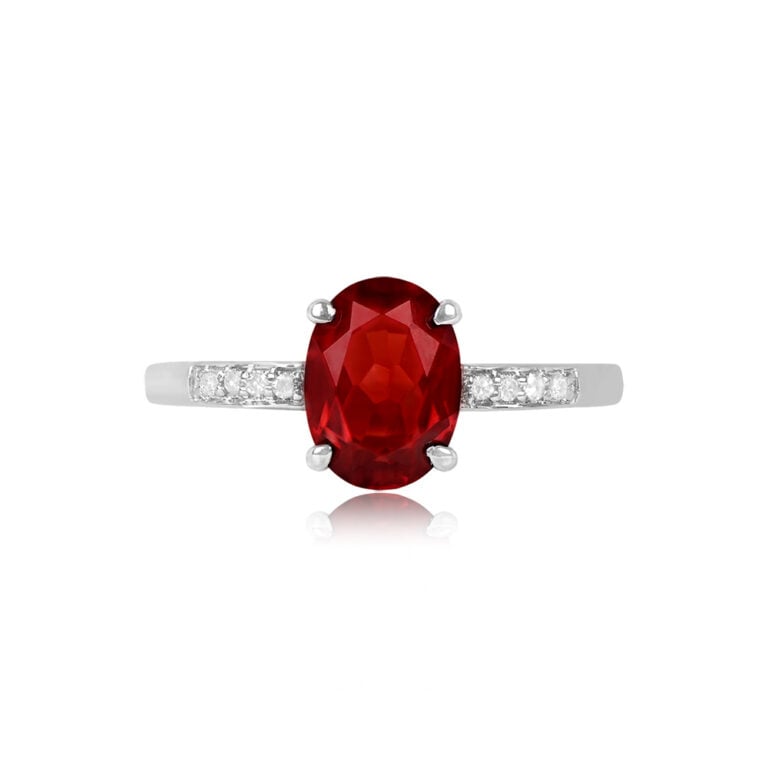 1.67ct Garnet and White Gold Loudon Ring
