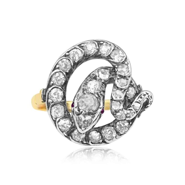 Antique Victorian Era Snake Ring. Valeene Ring, Circa 1860