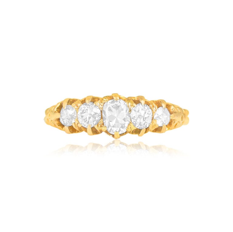 Antique 1.50ct Victorian Five-Stone Diamond Ring. Willowdale Ring, Circa 1891