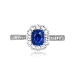 Top View 1.08 Sapphire and Diamond Engagement Ring Castella Ring 16530 TV