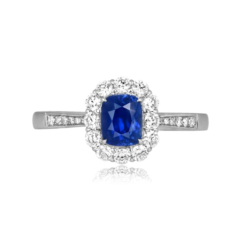 1.08ct Sapphire and Diamond Floral Castella Ring