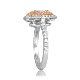 1.03ct Light Pink Diamond platinum diamond halo Ring. Haledon Ring ID104 TSV