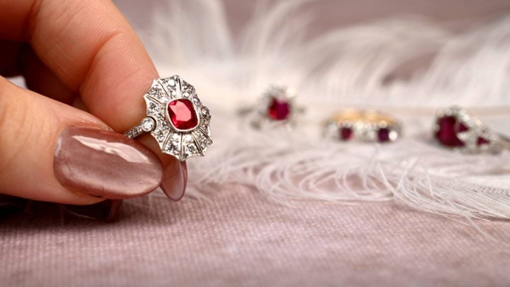 Unheated Burma Ruby in Jewelry Boutique