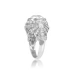 Bow Motif Platinum and Diamond Ring Olton Ring Top Side View 14895