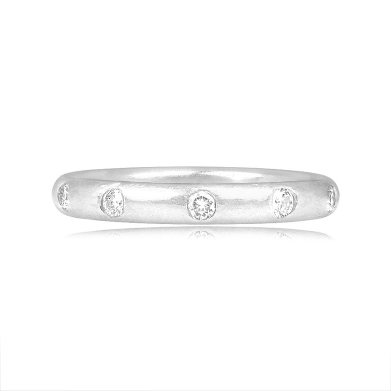 Platinum Alternating Diamond Tralee Band. 3mm