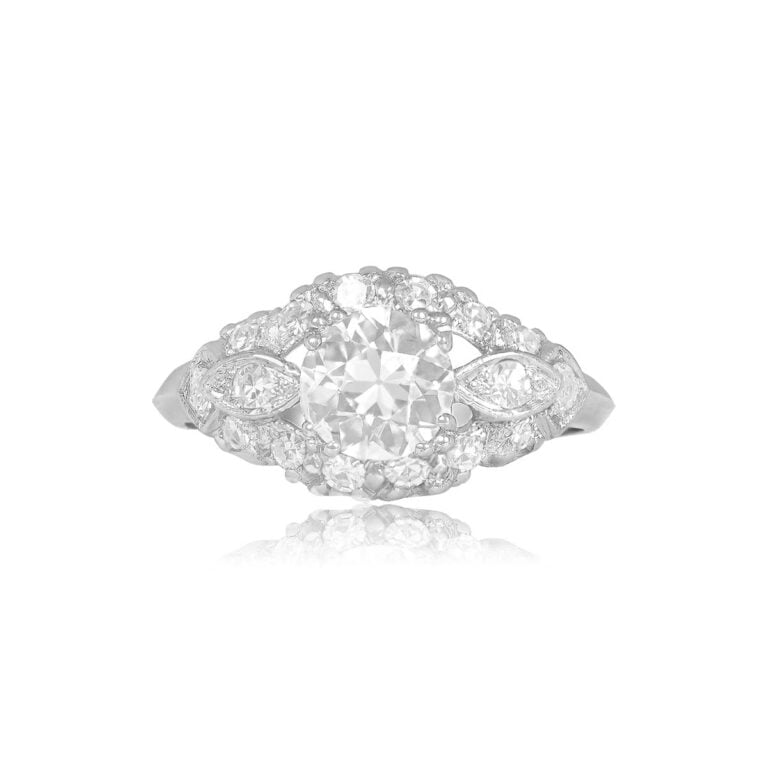 1.22ct Diamond Platinum Clara Ring. Circa 1930, Antique, Art Deco Era.