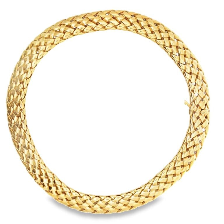 Van Cleef and Arpels 18k Yellow Gold Woven French Necklace