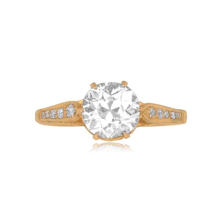 1.82ct Old European Cut Diamond 18k Yellow Gold Aska Ring