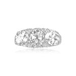 Art Deco 2.22ct Center Diamond Three Stone Platinum Cresson Ring, Circa 1920 15245