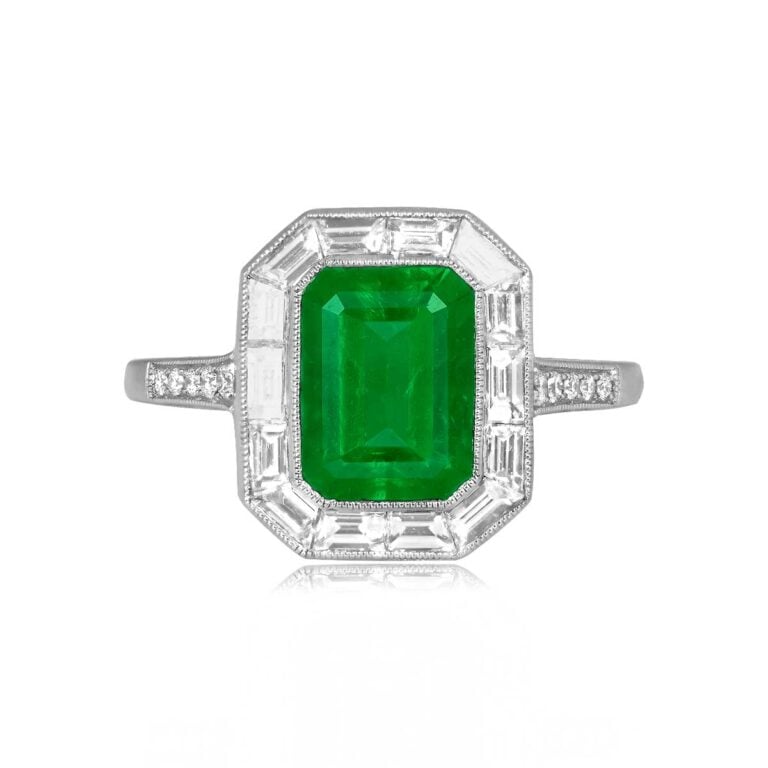 2.25ct Zambian Emerald and Diamond Acacia Ring