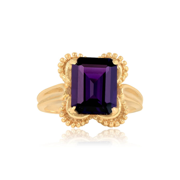3.08ct Amethyst 14k Yellow Gold Ring. Tebessa Ring