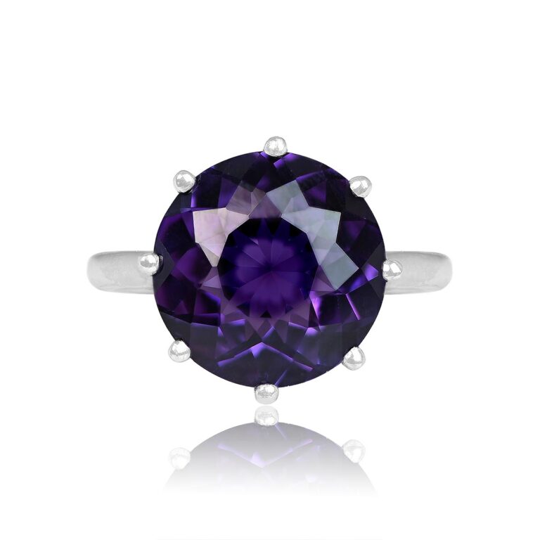 Antique 5.62 Carat Round-Cut Amethyst Ring. Talaya Ring. Circa 1930