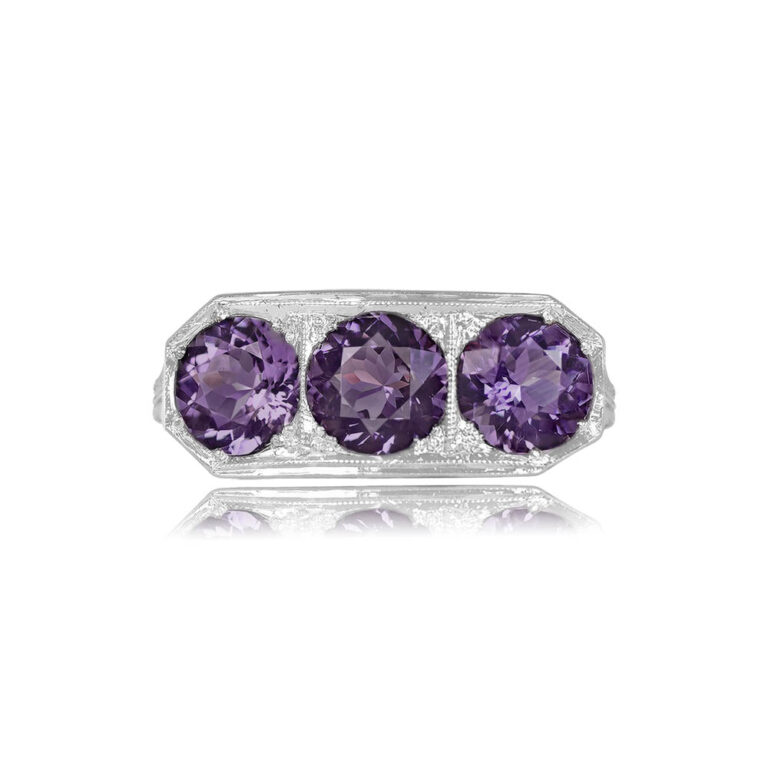 Antique 2.88ct Amethyst Madinah Ring, Circa 1900