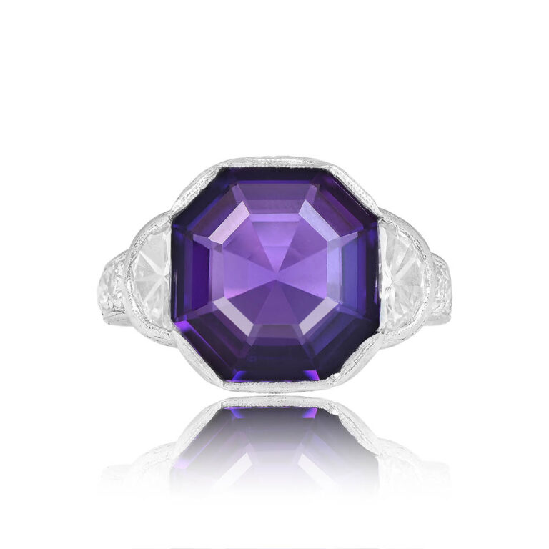 7.42ct Amethyst and Diamond Andrada Ring