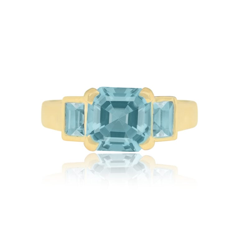 1.27ct Asscher-Cut Aquamarine Asino Ring