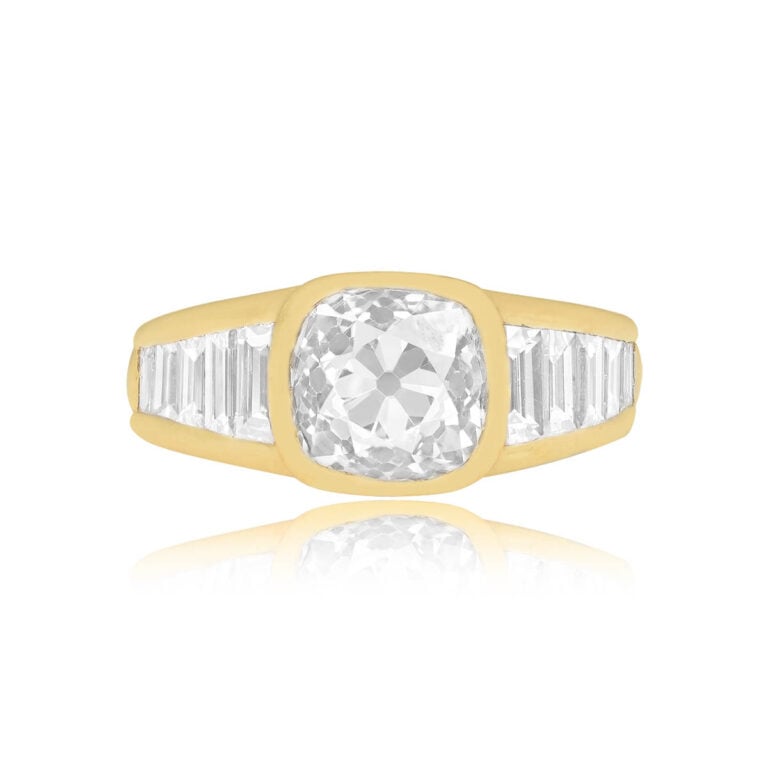 Vintage 3ct Antique Cushion Cut Diamond Mauboussin Ring