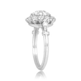 1.69 carat old European cut diamond platinum floral Joslin Ring 15607 TSV