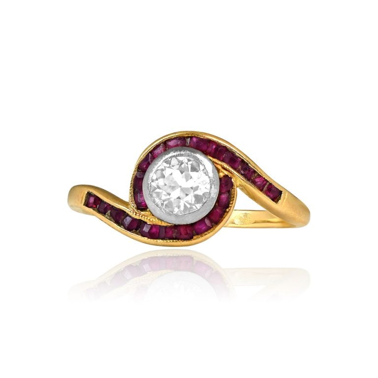 Antique Edwardian 0.50ct Swirl Ring. Tabora Ring, Circa 1900