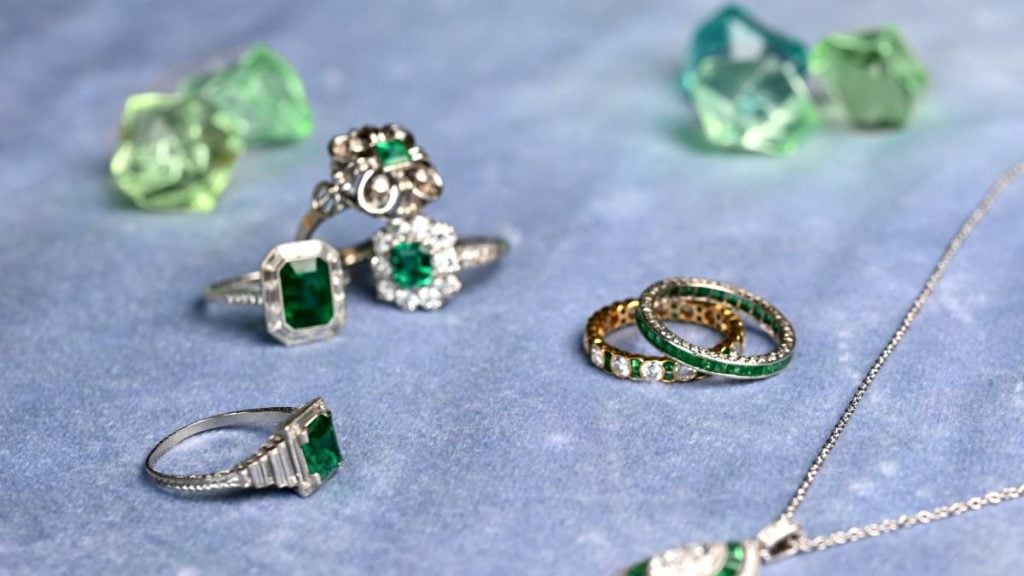 Emerald Rings and Necklace May Birthstones Gemstones