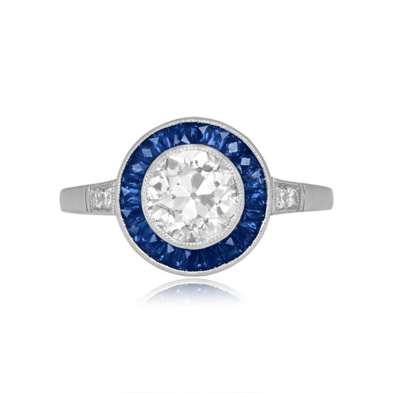1.05ct Diamond and Sapphire Halo Vardo Ring