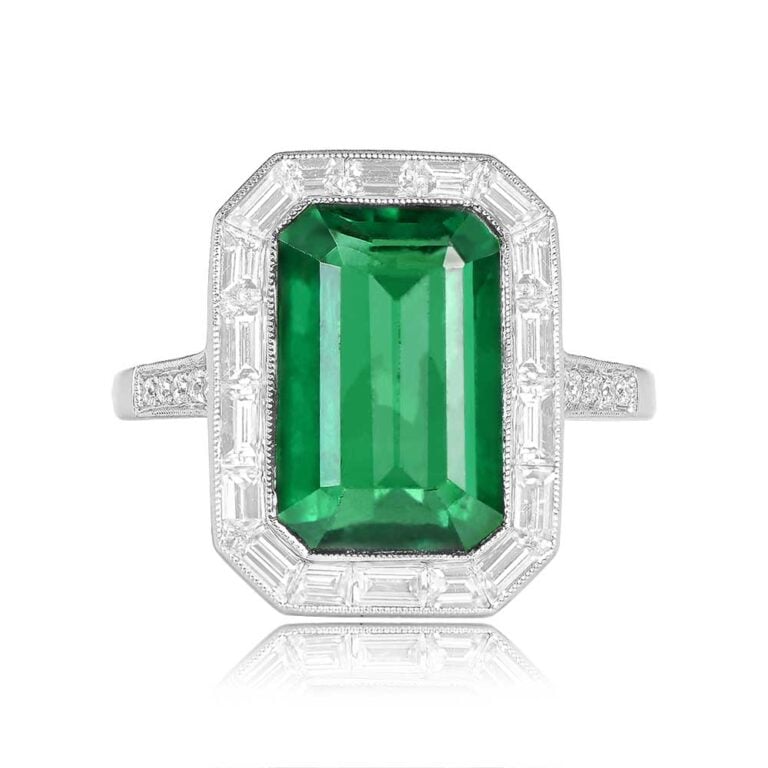 5.38ct Emerald-Cut Zambian Emerald Vasala Ring