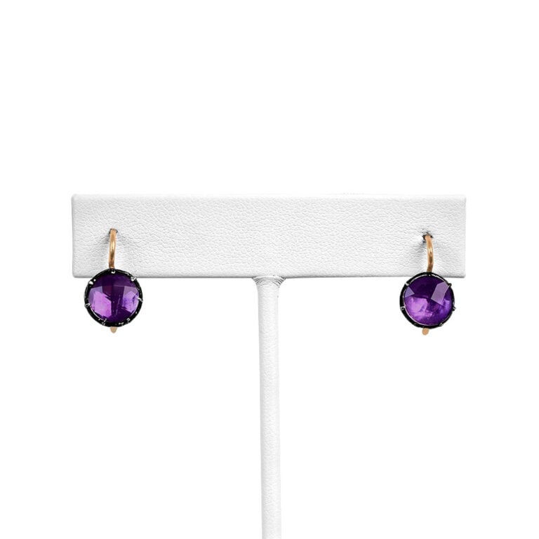 Antique Rose-Cut Amethyst Valla Earrings