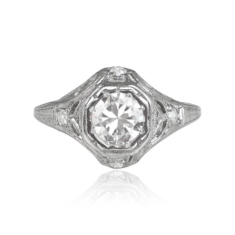 Art Deco Era 0.75ct Old European Cut Diamond Carbella Ring, Circa 1925
