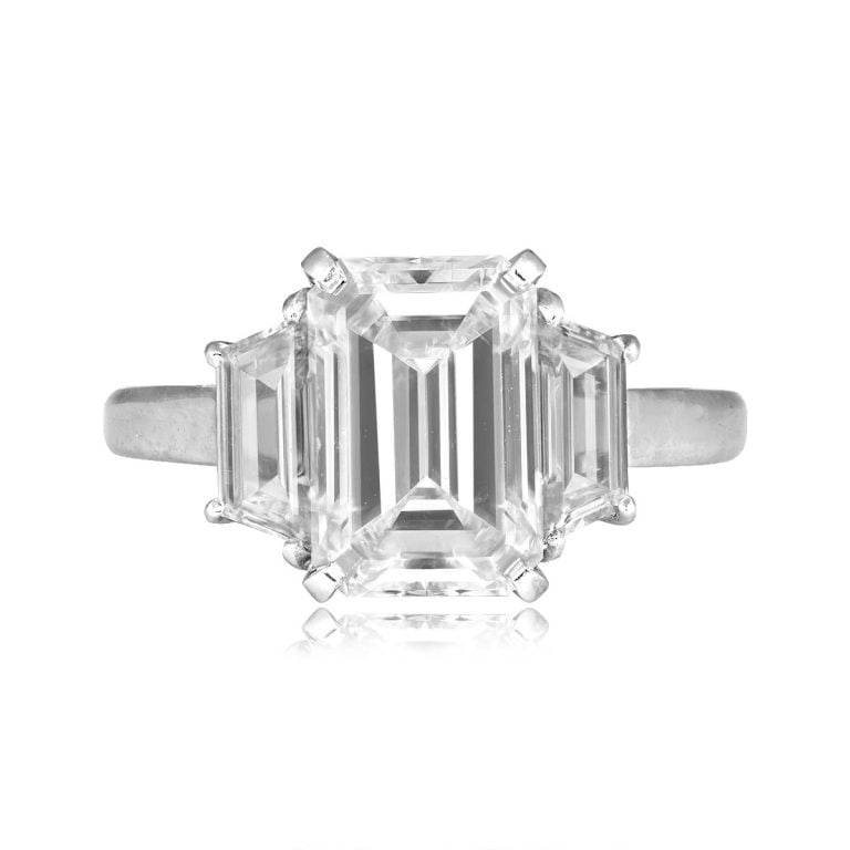 Cartier GIA Certified 3.04ct Emerald Cut Diamond Ring