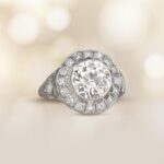 Antique GIA Certified 2.25ct Diamond and Platinum Gabela Ring 15283