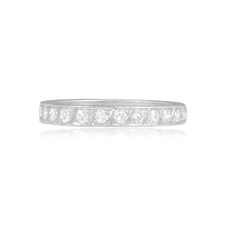 Antique Eternity Diamond Wedding Roselle Band, Circa 1925