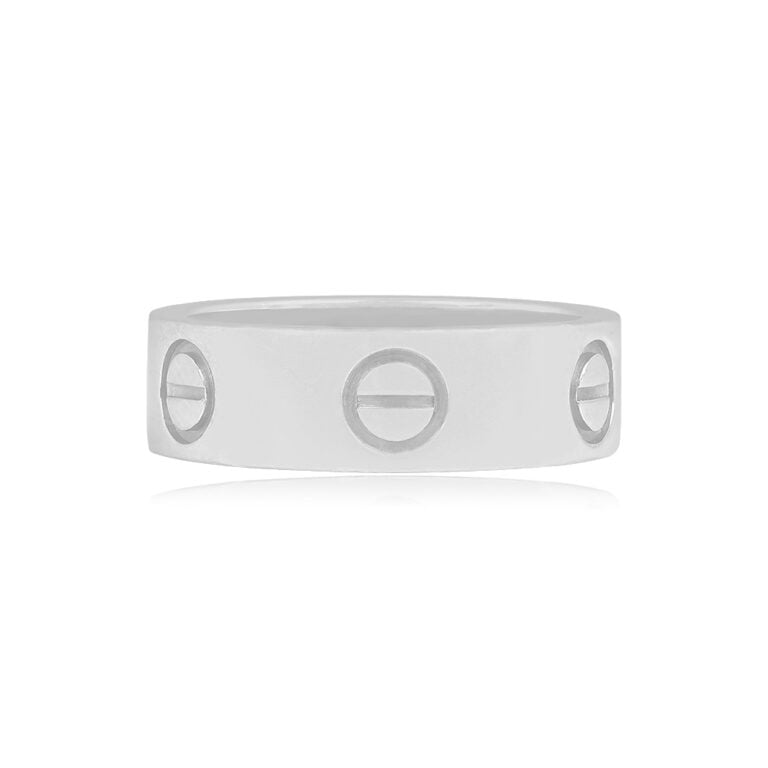 Cartier 18k White Gold Love Band 5.40mm