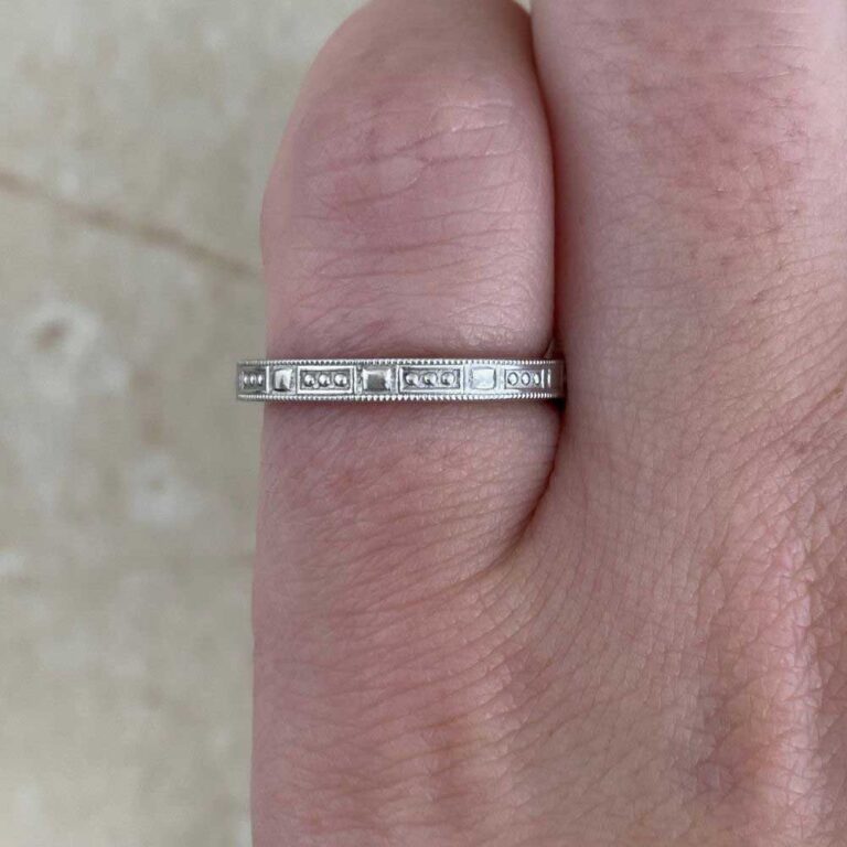 Tiffany Engraved Platinum Wedding Band. 2.3mm - EDJ