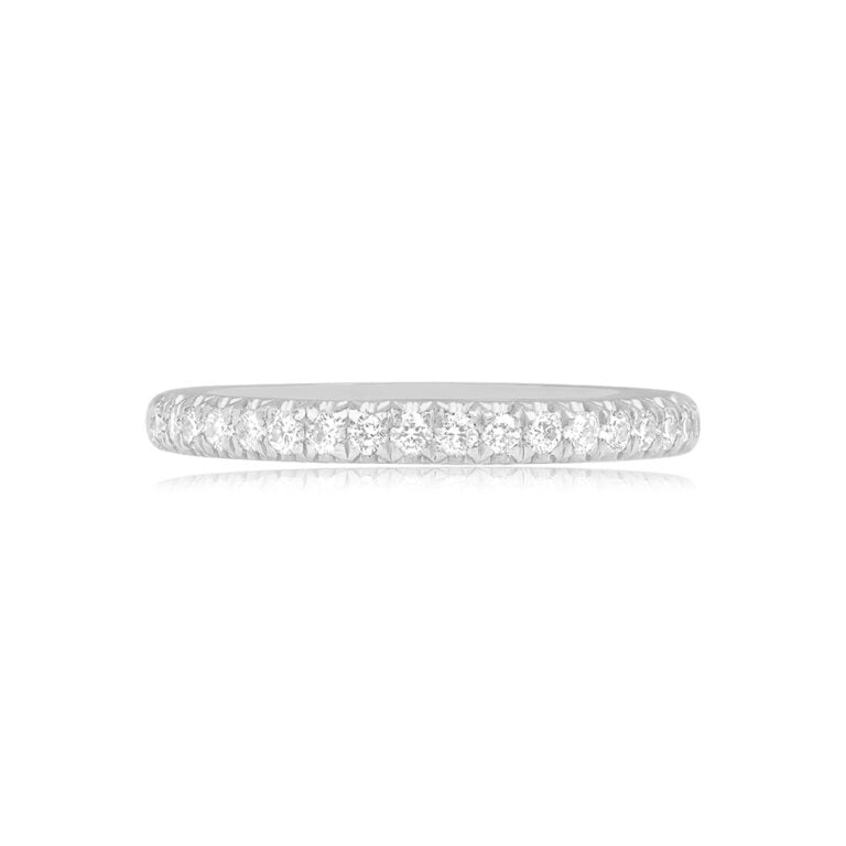 Tiffany Diamond on Platinum Wedding Band. 2.00mm