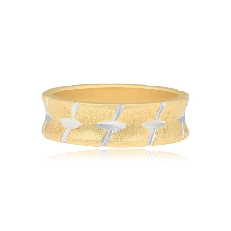 14k Two-Tone Gold Wedding Band. Zintan Band. 5.73mm