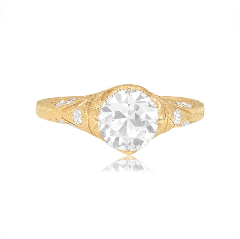 1.47ct Old European Cut Diamond 18k Yellow Gold Princeton Ring