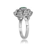 Vintage Emerald on 18k White Gold Taboca Ring. Circa 1950 15438