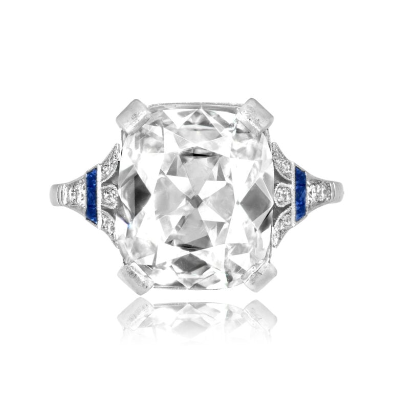 GIA 5.10ct Elongated Cushion-Cut Diamond Bennington Ring