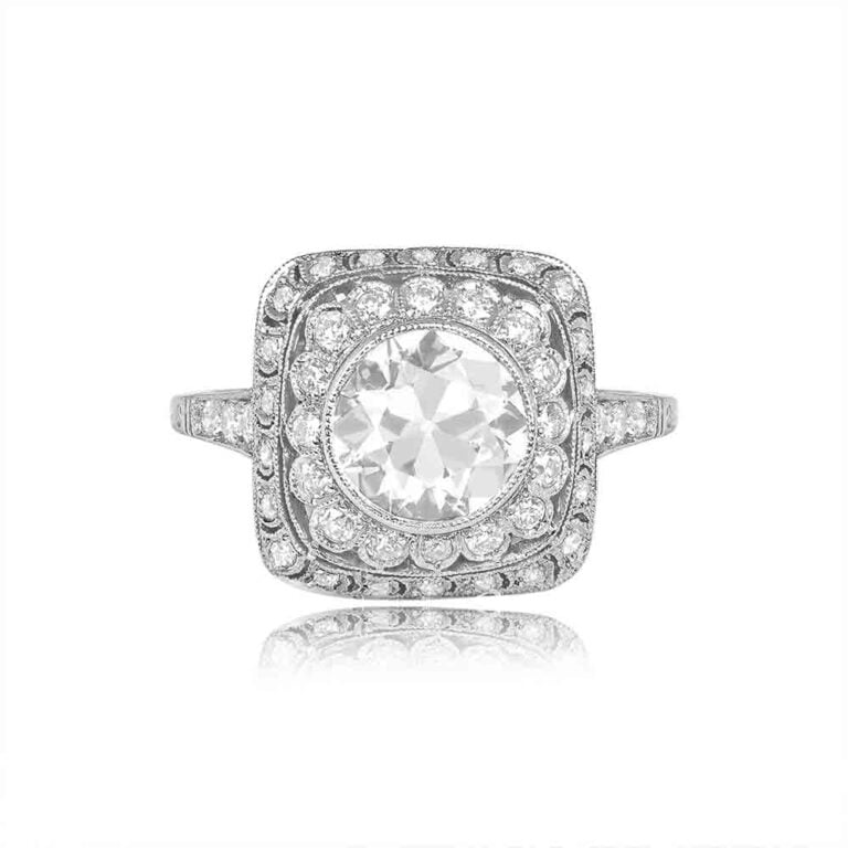 GIA-Certified 2.19ct Diamond with Double Halo Tordera Ring
