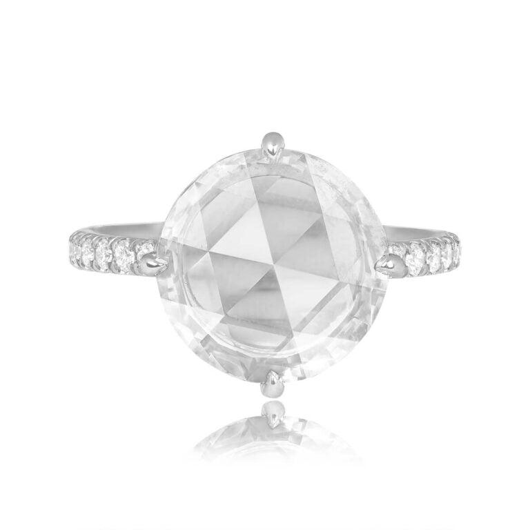 GIA 2.51ct Rose Cut Diamond Platinum Woodville Ring