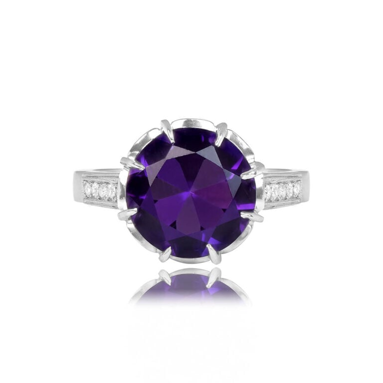 Antique 3.68ct Amethyst and Diamond Odessa Ring, Circa 1935