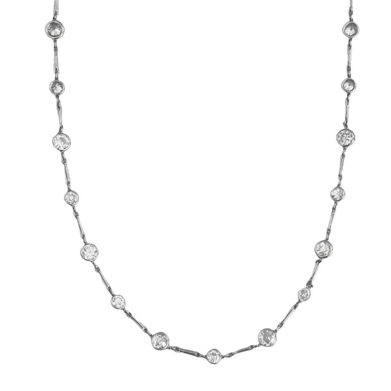 20.34 Carats Diamonds Platinum Diamond By the Yard Necklace
