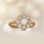 0.67ct Floral Cluster Diamond Engagement Tulun Ring 15453