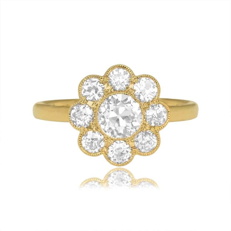 0.67ct Floral Cluster Diamond Engagement Tulun Ring