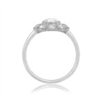 1.26 carat center Diamond with diamond Cluster Platinum Westerly Ring 15455