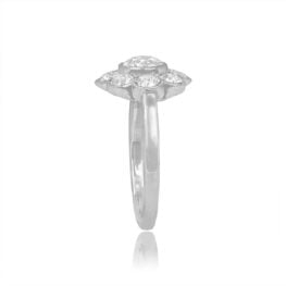 1.26ct Diamond Cluster Platinum Westerly Ring 15455