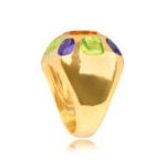 Top Side View 18k Yellow Gold Ring with Citrine Center RJ413