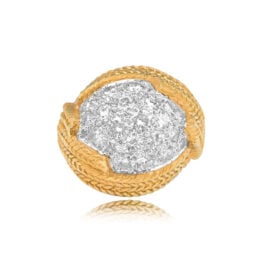 Van Cleef & Arpels 18k Yellow Gold and Diamond Ring RJ418