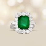 3.36 carat Emerald and Diamond Halo Tomah Ring SEV102