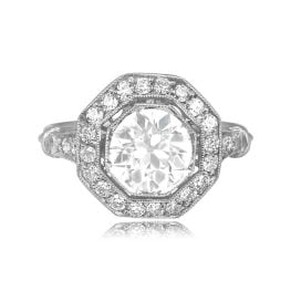 Top View Old European Diamond Center with Octagonal Diamond Halo 15482