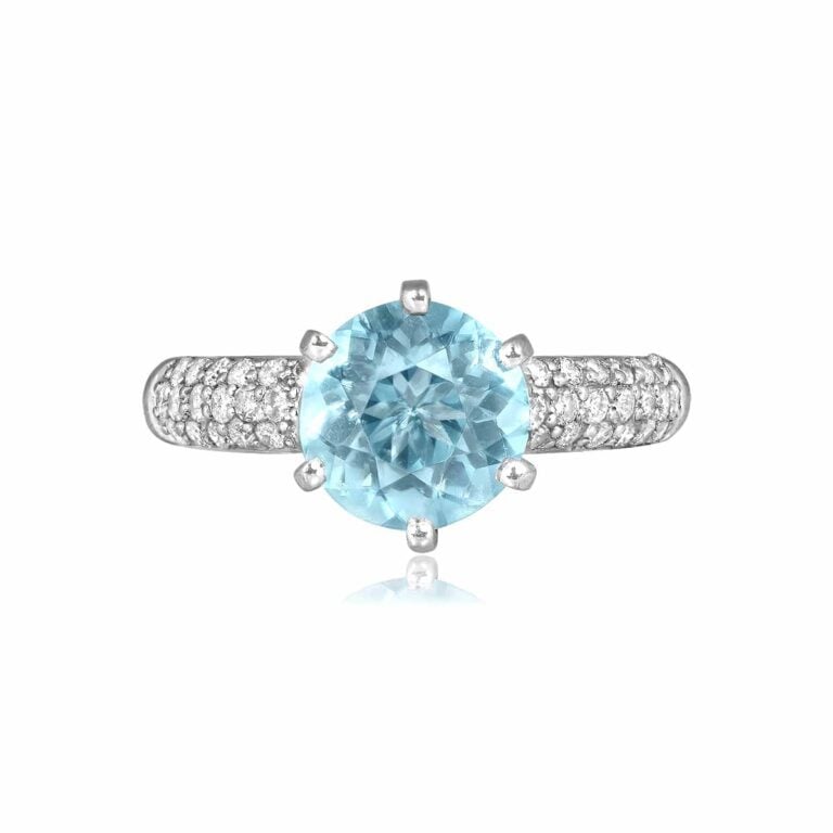 1.86ct Aquamarine 18k White Gold Eaton Ring